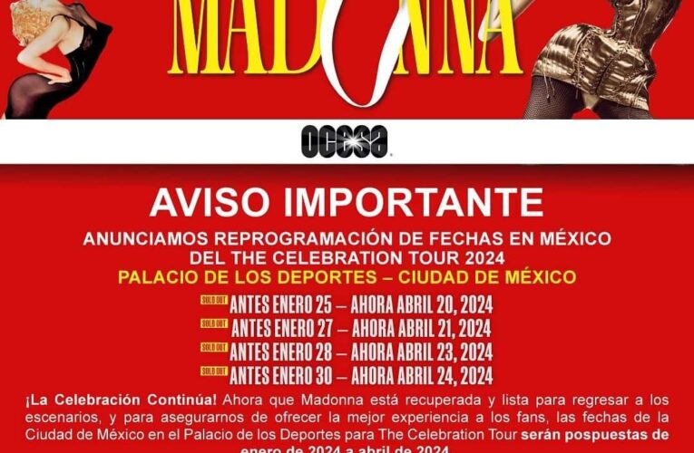 Así quedan las nuevas fechas para Madonna en México