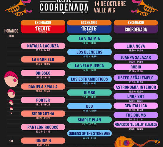 ¿Ya conoces los horarios del Tecate Coordenada?